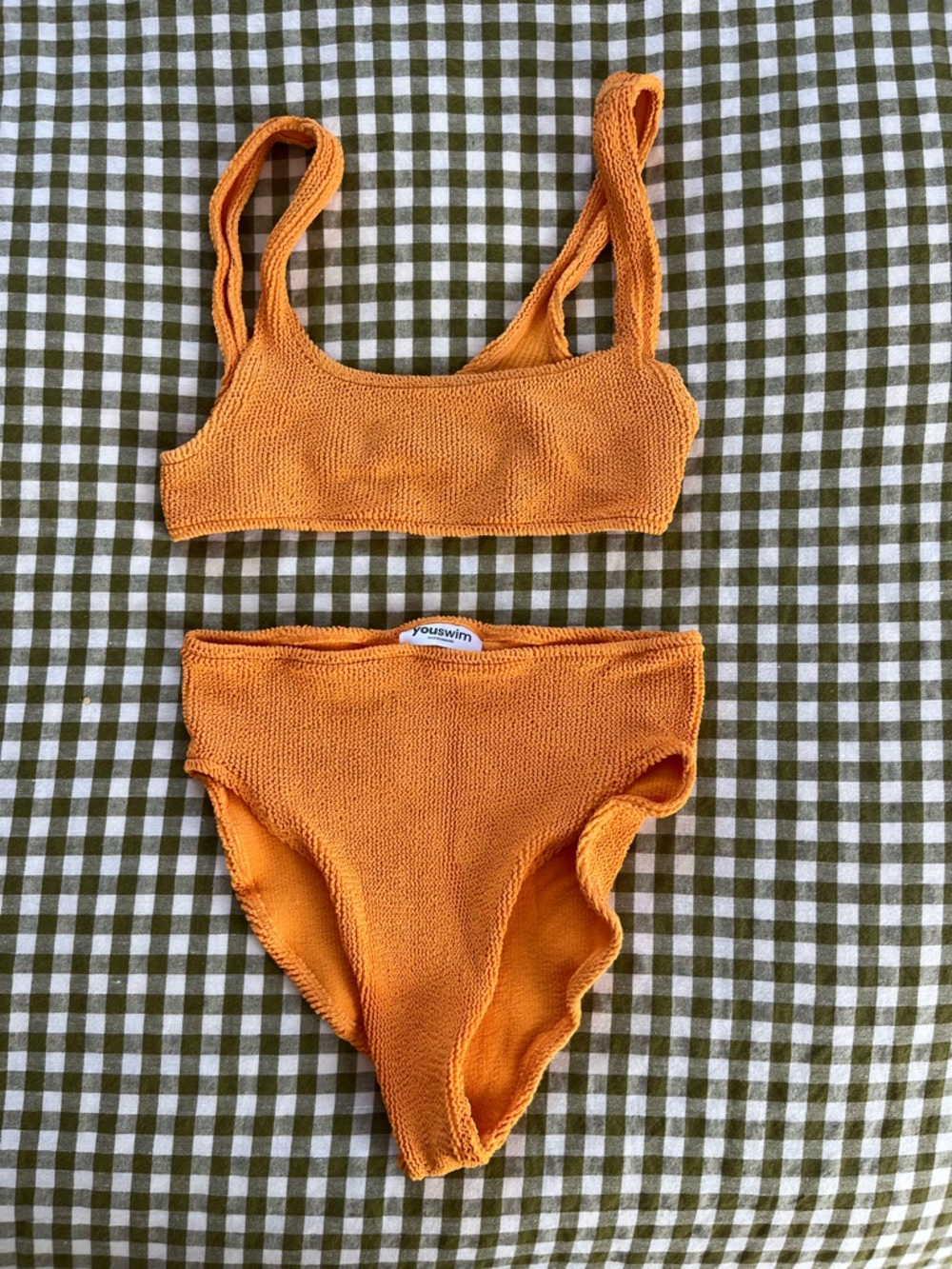 Youswim Bright Orange Ribbed Two-Piece Bikini